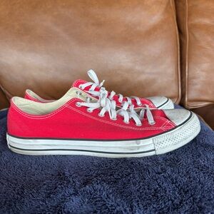 Converse Low Top Sneakers Red with White Trim